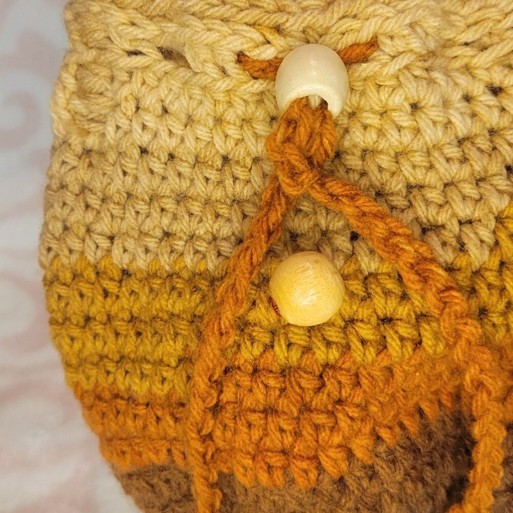 Crochet Mini-Backpack Cottagecore Style HANDMADE - Picture 4 of 7